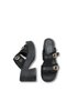 Siri Viven Women's Heeled Slippers 0012703 Black Leather Textured - 5