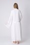 New Season Ecru Summer Premium Lace Detailed Full Length Short Sleeve Dressing Gown Maternity Dressing Gown Nightgown Set - 5