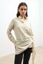 Beige Women's Shirt with Handkerchief Detail - 4