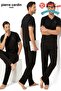 Paris Premium Men's V-Neck Pocketed 100% Cotton Combed Cotton Comfortable Fit Short Sleeve Pajama Set - 3