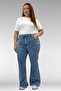 69004 Plus Size Spanish Jeans with Stones on the Sides - Blue