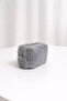 Plush Mini Makeup Bag – Soft Textured Zippered Small Cosmetic & Coin Bag (Gray)