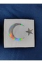 Moon Star Flag 10*7 Size Hologram and Gold Sticker Compatible with Vehicle Auto Motorcycle Helmet