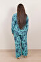 Blue Monochrome Floral Printed Co-Ord Set - 2