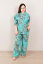 Blue & Black Floral-Animal Print Co-Ord Set