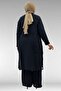 67023 Plus Size Muslin Trouser Suit with Pleated Detail on the Front - Black - 7