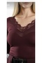 Women's V-Neck Lace Transparent Blouse - 2