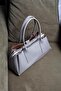 Women's Gray Patent Leather Hand, Arm, and Shoulder Bag with 3-Compartment Zipper and Magnetic Closure (Marteniçka Bracelet Is a Gift!) !)) - 4