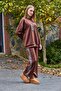 Women's Scuba Leopard Detailed Set Brown - 4