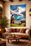 Central Asian Spirit – Göktürk Flag Wall Tapestry - 2