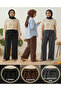Women's Black Brown Anthracite Gray 3-Piece Pack Seersucker Elastic Casual Wide Leg Pants Set