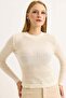 Crew Neck Knitwear Knitted Blouse Ecru - 4