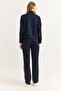 Women's Modal Stripe Detailed Tracksuit Set Navy Blue - 5