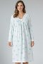 Women's Long Sleeve Lace Detailed Nightgown Relaxed Fit Daily Home Dress