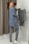 Women's Soft Top Loose Bottom Leggings Two-Piece Set Blue - 2