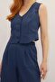 Vest with Stripe Detail Suit Indigo - 3