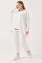 Women's elastic waist flowy oversized tracksuit set - white