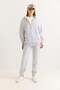 Women's gray three-thread fleece tracksuit set - 3