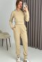 Women's Modal Scuba High Waist Jogger Tracksuit Set Mink