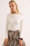 Women's Wide Collar Long Sleeve Blouse White