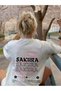 Women's Sakura Flower Back Print Oversize T-Shirt 100% Cotton - 2