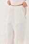 Women's Crew Neck Embroidered Oversize Tracksuit Set White - 6