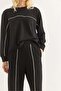 Women's Modal Fabric Ribbed Tracksuit Set Black - 5