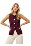 Large Button Detailed Pocketed Knitwear Vest Ss26Yl0004 - 6
