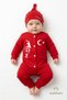 2-Piece Baby Romper Set, National Holidays Special Series Ataturk Printed Newborn Baby Romper Hat Set Unisex - 2