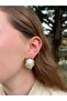 Elen Gold Large Pearl Steel Earrings