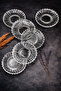 Set of 6 12 cm Glass Tea Plates Elysia and Chubby Cups Compatible Striped