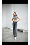 Snow Gray High Waist Stretchy Lycra Palazzo Jeans Trousers - 3