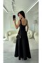 Black Dress with Binding Details - 5