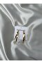 Lunor Half Hoop Gold Steel Dangle Earrings - 4