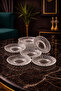 Set of 6 12 cm Glass Tea Plates Elysia and Chubby Cups Compatible Striped - 2