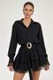 Trend Mini Dress with Lace and Buckle Detail -Ka4567 - 4