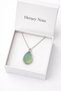 Green Chalcedony Chrysoprase Drop Pendant Silver Color Chain Unisex Natural Stone - 5