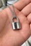 Silver Color Padlock Design Necklace I 60 cm Unisex Metal Chain - 3
