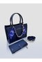 Women's Gold Chain Shawl Detailed Stylish Hand & Shoulder Bag and Wallet Combination Shopper Size: 20 X 25 cm - 7