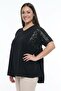 Women's Shoulder Sequined Lycra Ayrobin Plus Size Blouse - 3