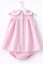 Candy Stripe Baby Girl Dress Set 100% Cotton Lined Striped Summer Set - 3