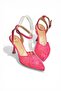Y752044206 Fuchsia Lace Thin Heeled Women's Shoes - 7