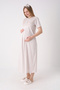Melange Textured Lace Maternity Nightgown and Dressing Gown 2-Piece Set - 3