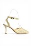 Y752044206 Beige Lace Thin Heeled Women's Shoes - 6