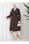 Torino Fabric Waterproof Belted Lined Hijab Trench Coat Rc1203089 - 5