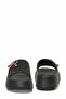 Women's Black Stone Bow Detailed High Platform Sole Comfortable Daily Slippers - 5