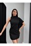 Buckle Detail One Sleeve Draped Mini Dress - 2