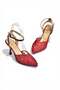 Y752044206 Burgundy Lace Thin Heeled Women's Shoes - 7