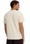 Men's Beige Logo Printed Cotton Crew Neck Casual T-Shirt - 3