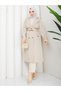 Torino Fabric Waterproof Belted Lined Hijab Trench Coat Rc1203089 - 5